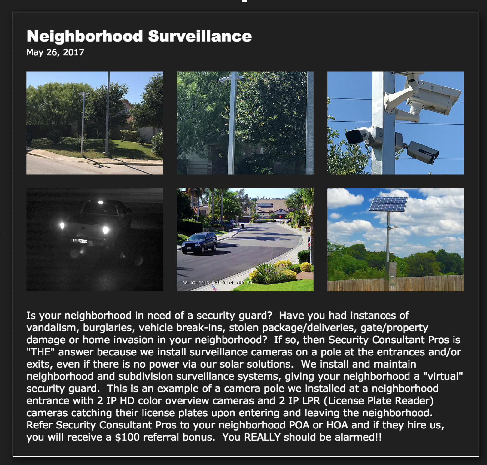 Neighborhood Surveillance