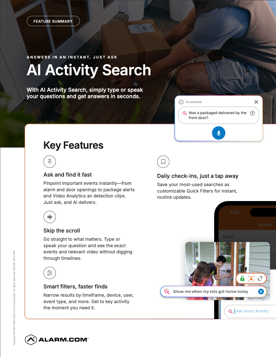 Alarm.com AI Video Search Integration